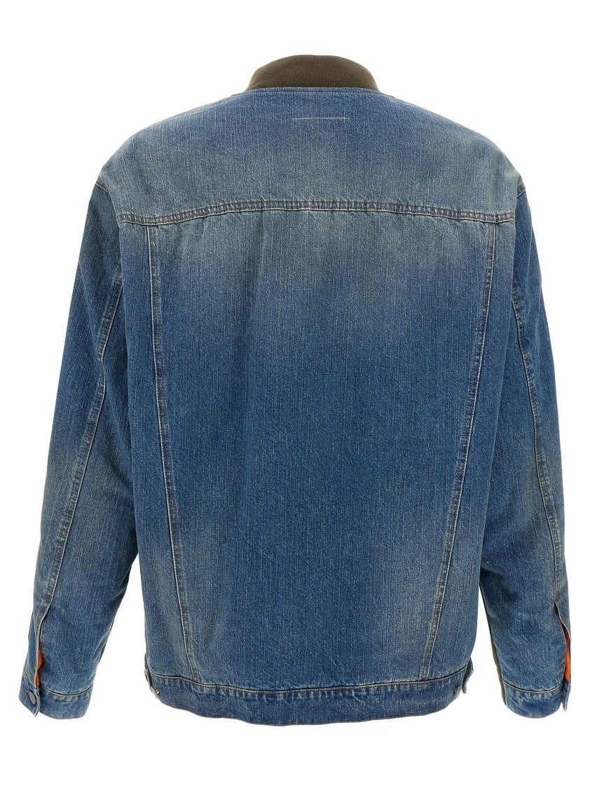 Mm6 By Maison Margiela Bimaterial Bomber Jacket With Numeric Signature