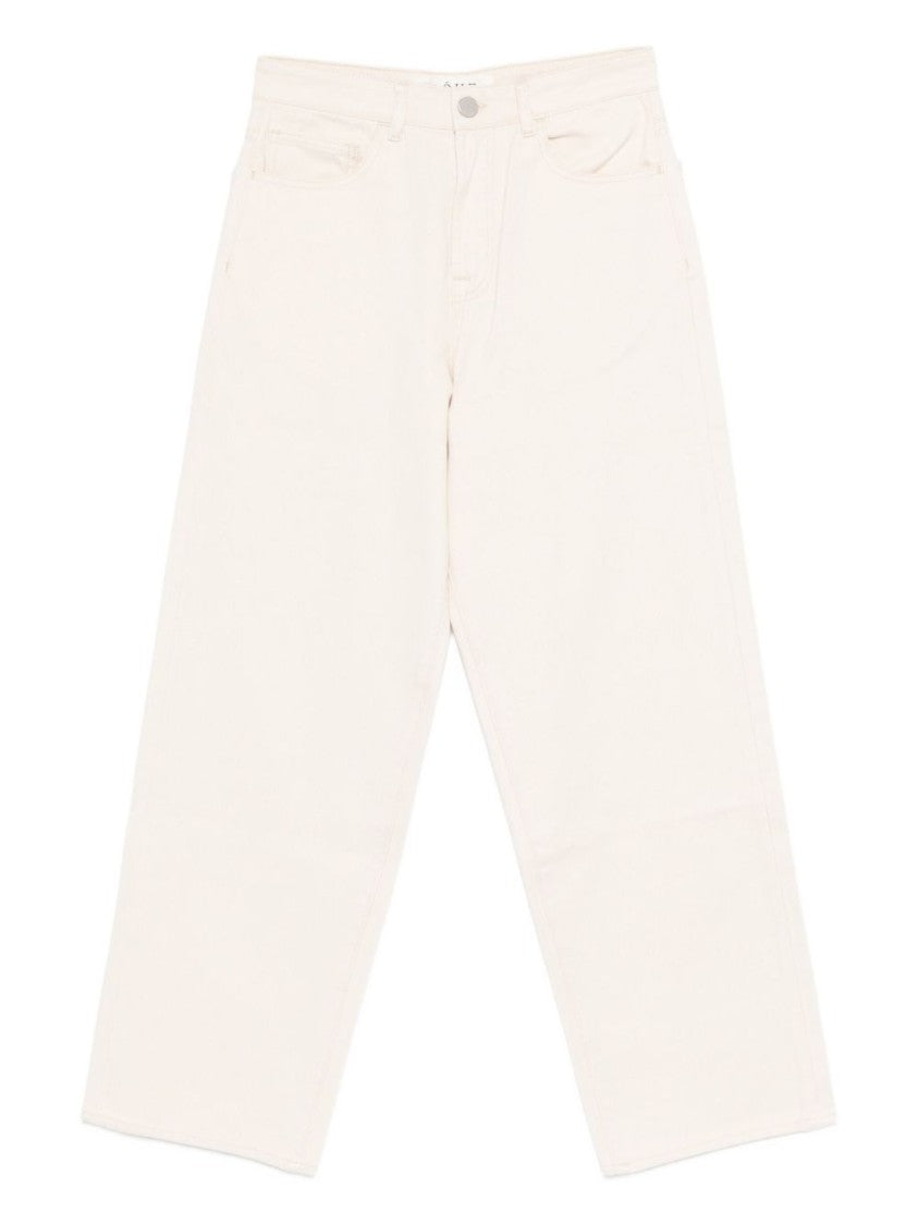 Róhe Wide-Leg White Denim Jeans With High Waist