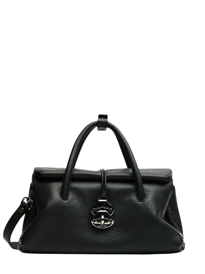 Zanellato Textured Leather Tote Bag With Silver-Tone Clasp