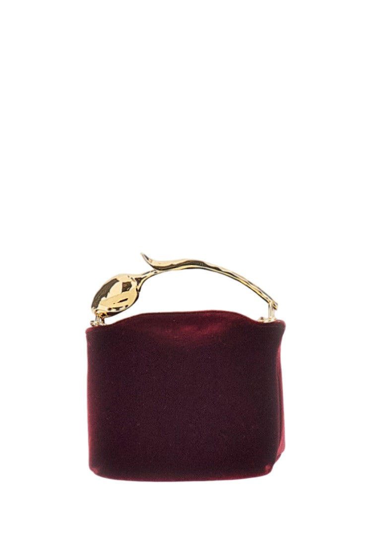 Erdem Sculptural Velvet Handbag With Flower Bud Handle