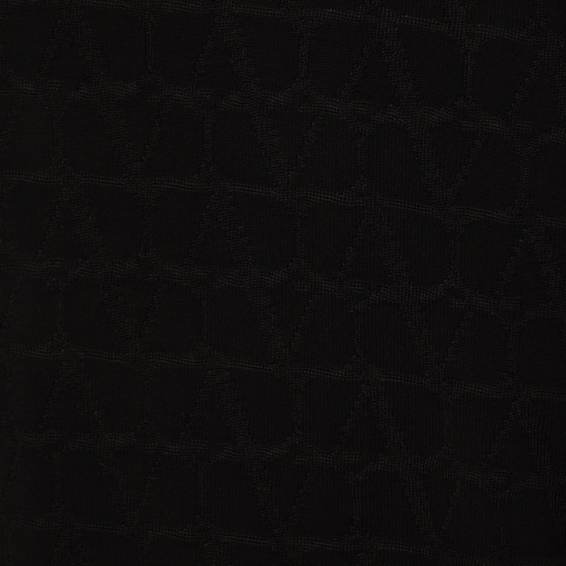 Valentino Textured Black Wool Jumper With Ribbed Detail