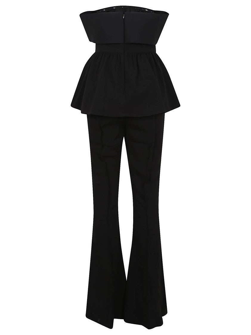 Self-Portrait Black Crepe Off Shoulder Jumpsuit