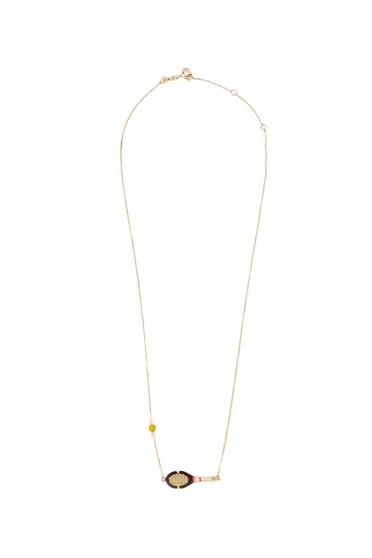 Aliita Yellow Gold Tennis Pelota Necklace