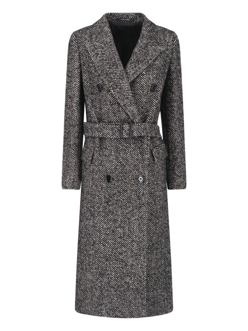 Tagliatore Black Jole Double-Breasted Wool Coat