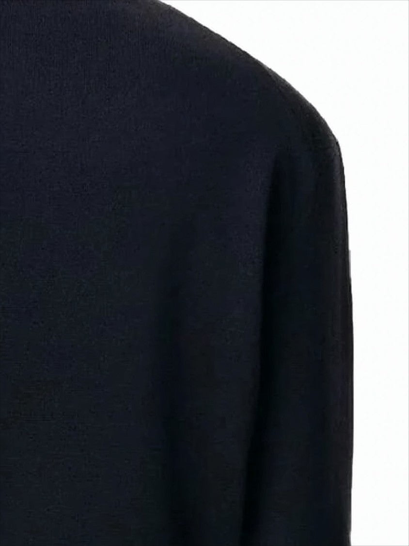 Ami Classic Crewneck Wool Sweater With Subtle Heart Emblem