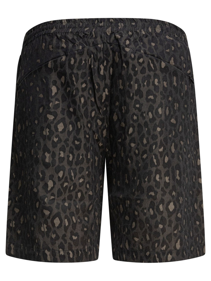 Needles Leopard Print Shorts With Elasticized Waistband
