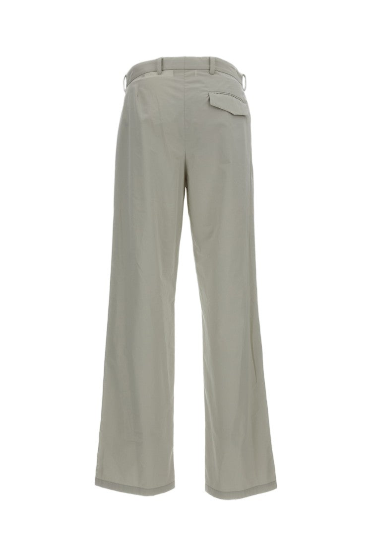 Rier Grey Straight-Leg Cotton Formal Pants