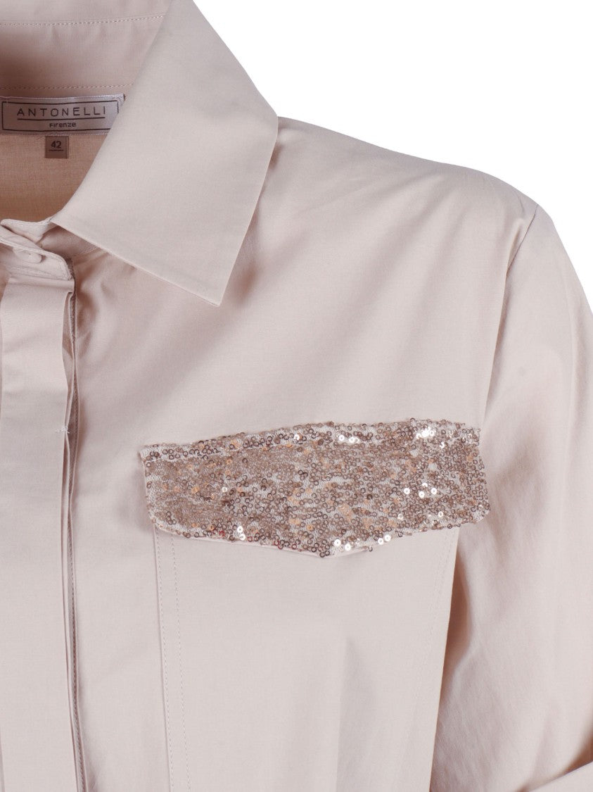 Antonelli Firenze Fitted Day Sequined Belted Day Dress