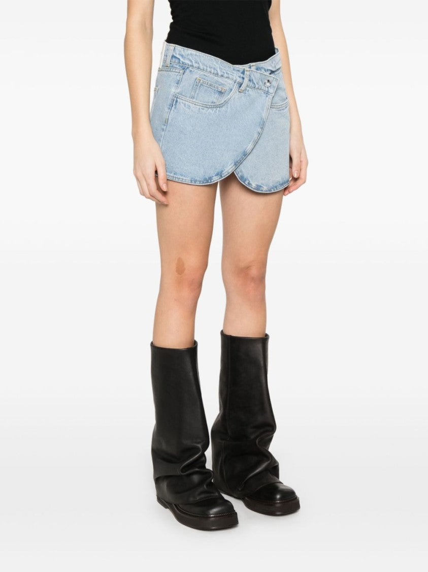 Coperni Light Blue Press Stud Denim Skirt