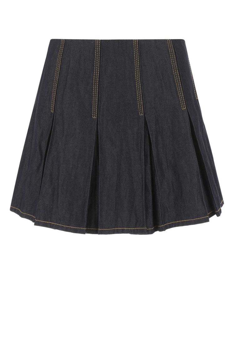 Bottega Veneta Dark Blue Denim Mini Skirt