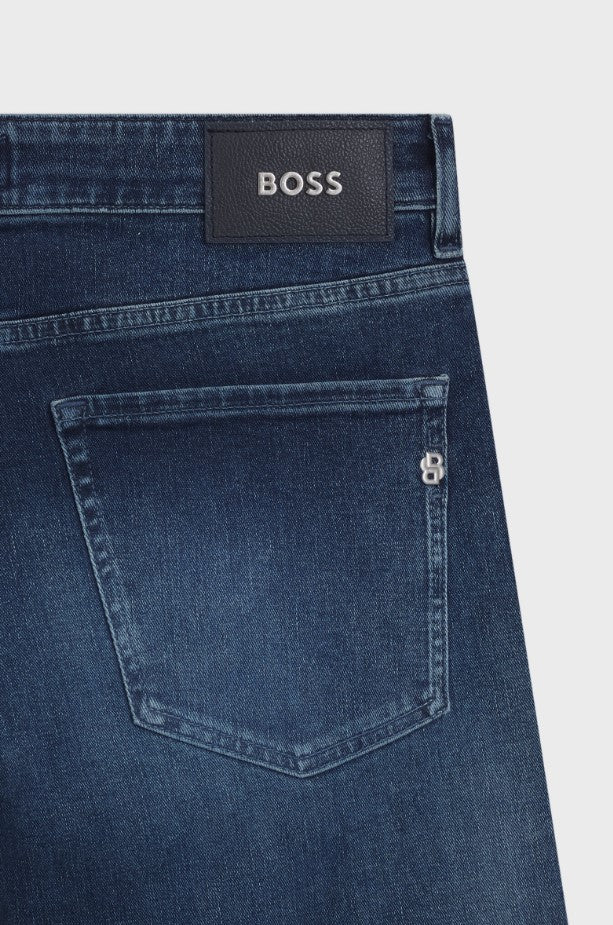 Boss Slim-Leg Blue Jeans With Five-Pocket Design