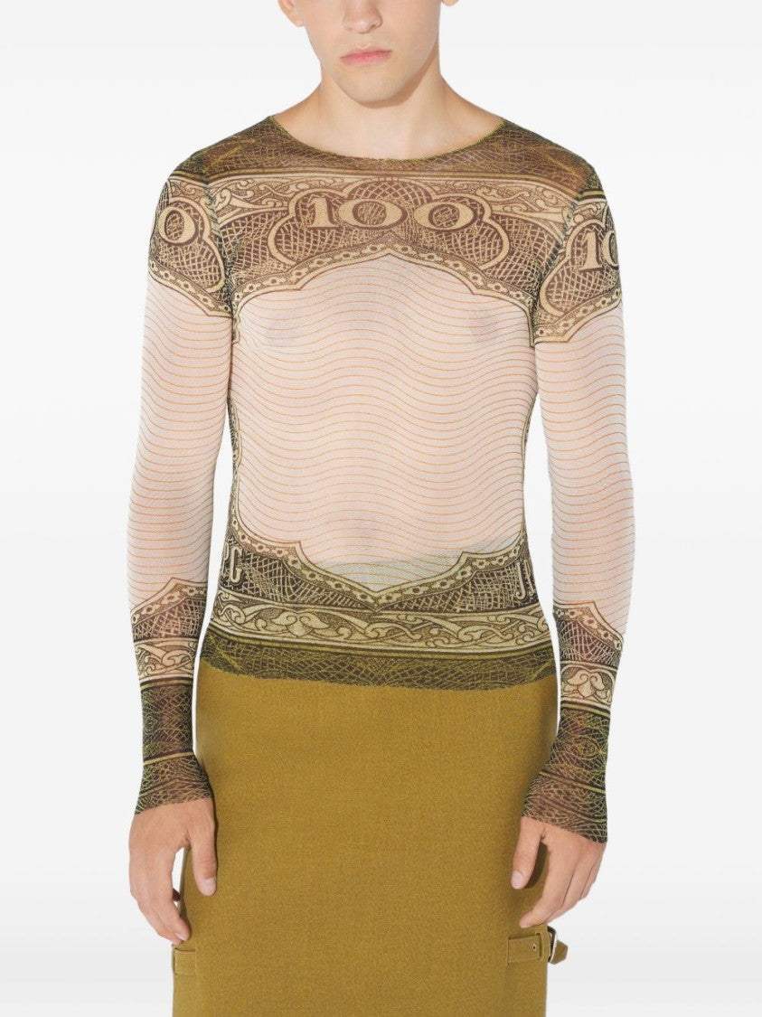 Jean Paul Gaultier Multicolour Silk And Nylon Printed Top