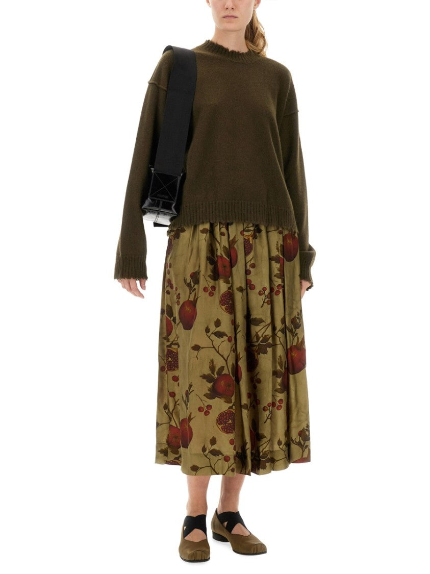 Uma Wang Boxy Cashmere Sweater With Frayed Edge Detail