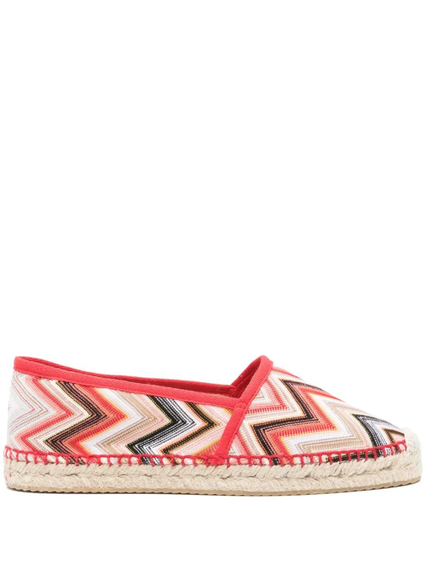 Missoni Woven Jute Sole Fabric Upper Espadrilles