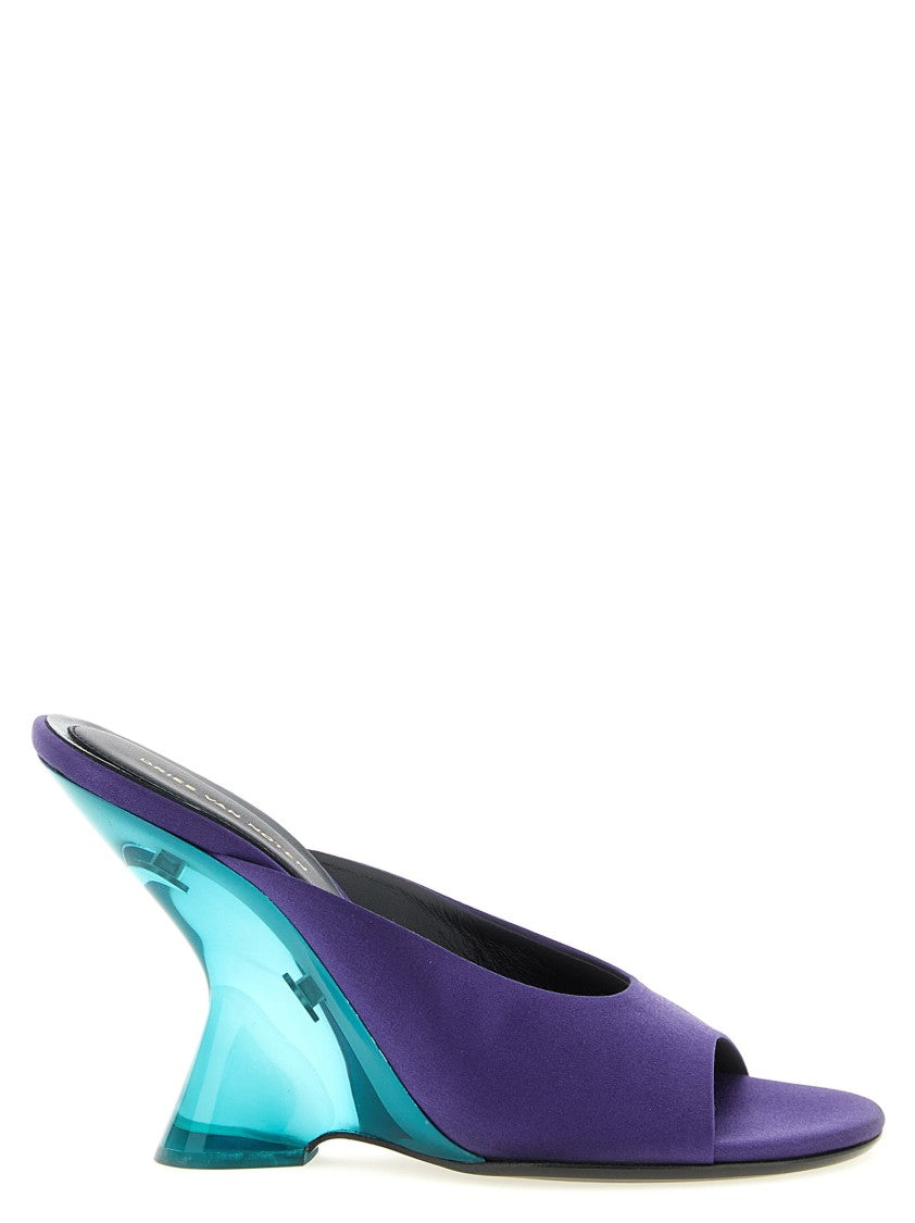 Dries Van Noten Deep Purple Satin Mules