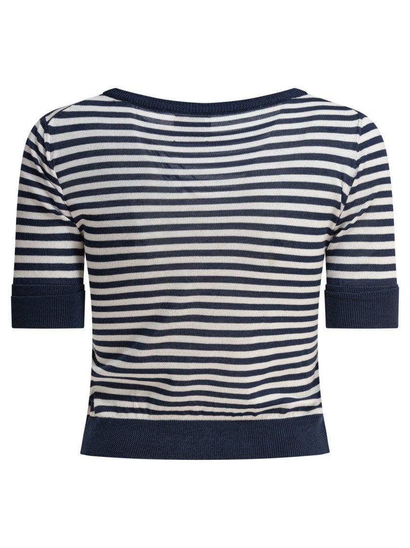 Rakki' Cropped Striped T-Shirt