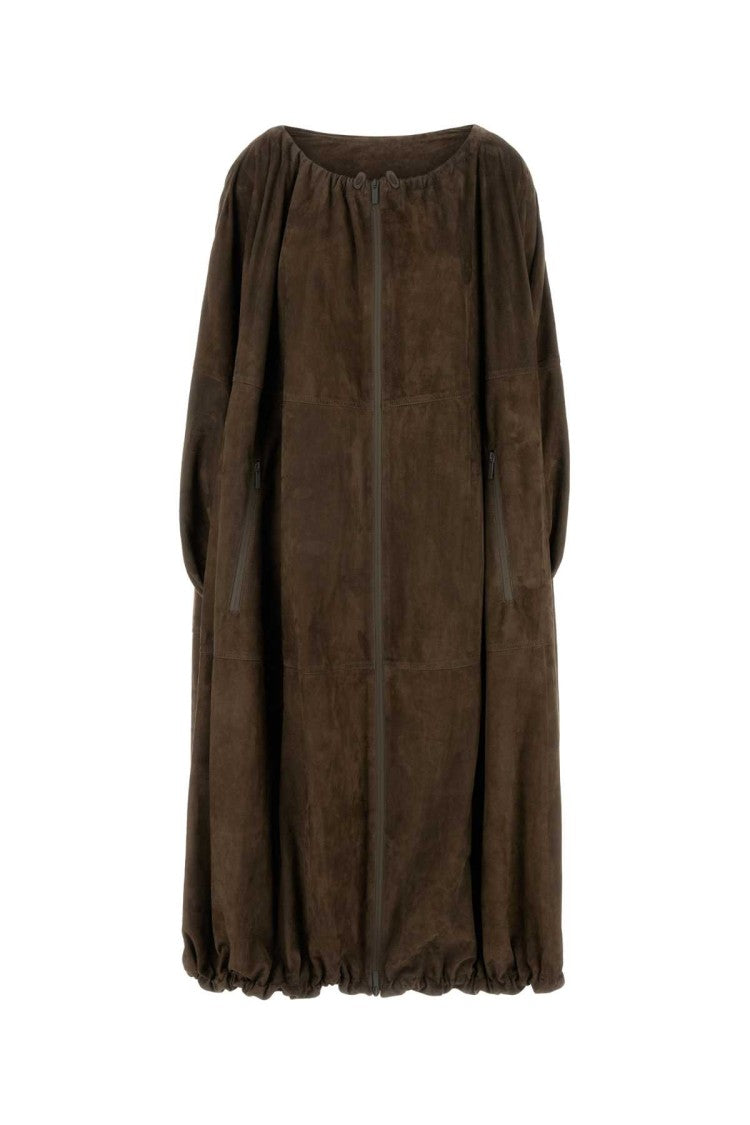 Salvatore Ferragamo Brown Suede Overcoat
