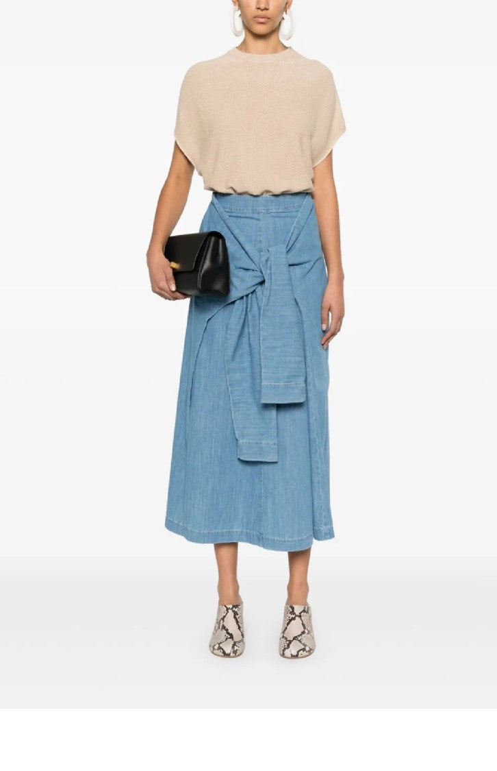 Fabiana Filippi Maxi Skirt With Tied Waist Detail