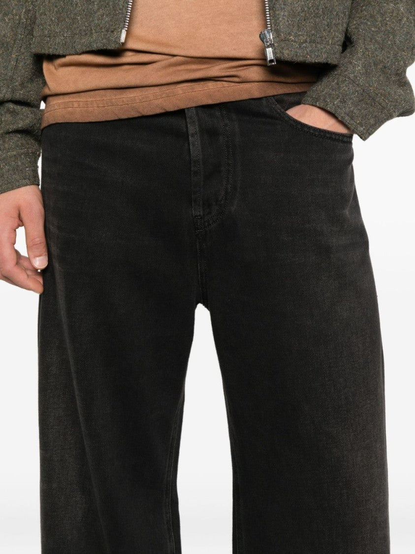 Diesel Relaxed Fit Wide Leg Denim Jeans