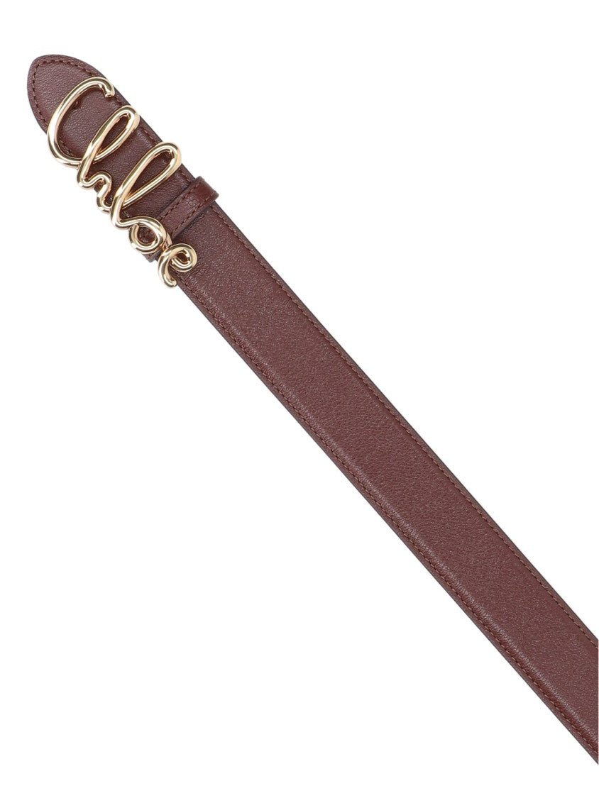 Chloé Adjustable Brown Calf Leather Belt