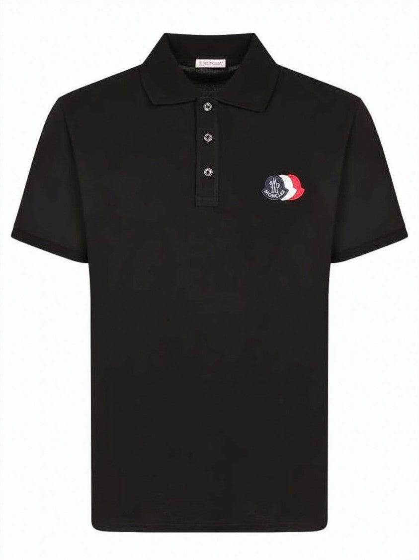 Moncler Fitted Black Polo Shirt With Classic Collar