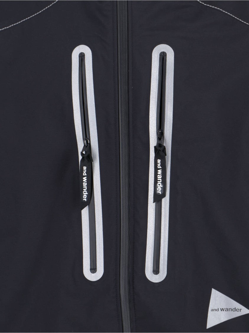 And Wander Zip Jacket, In Black Waterproof "Pertex Shield" Fabric