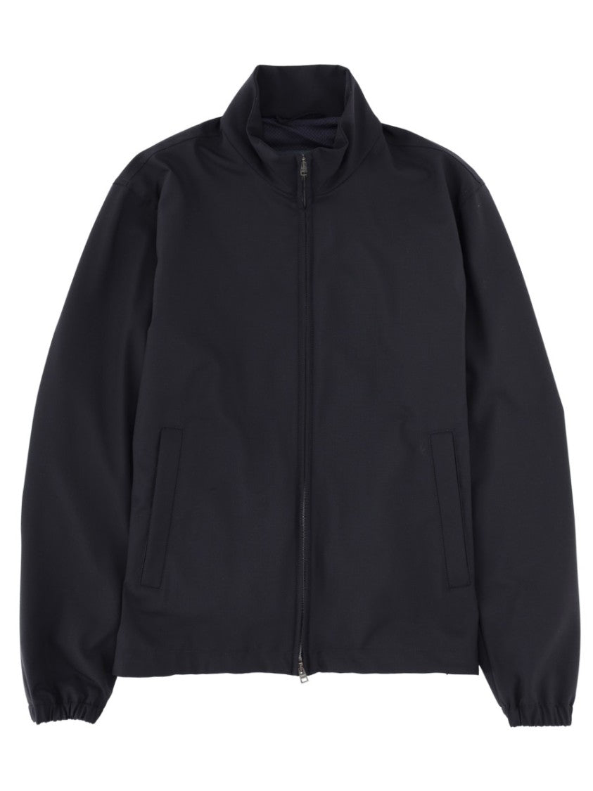 Herno Neutrals Minimalist Stand Collar Sports Jacket