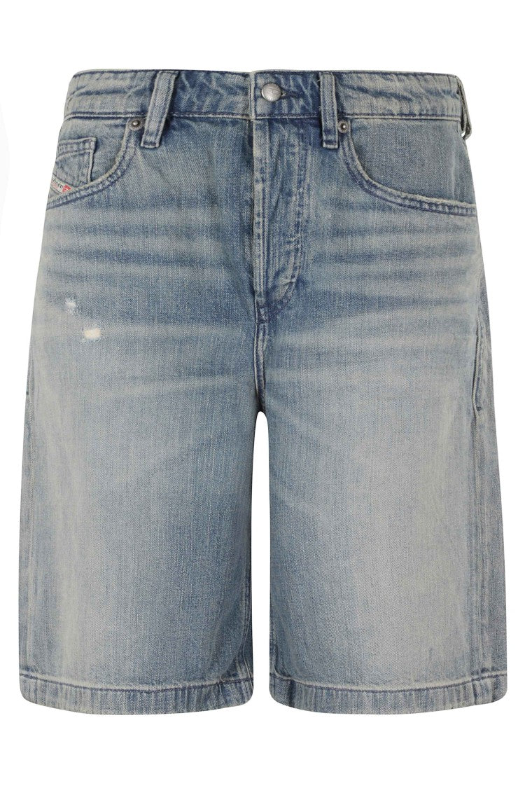 Diesel Blue De Sire Knee-Length Relaxed Fit Cotton Shorts