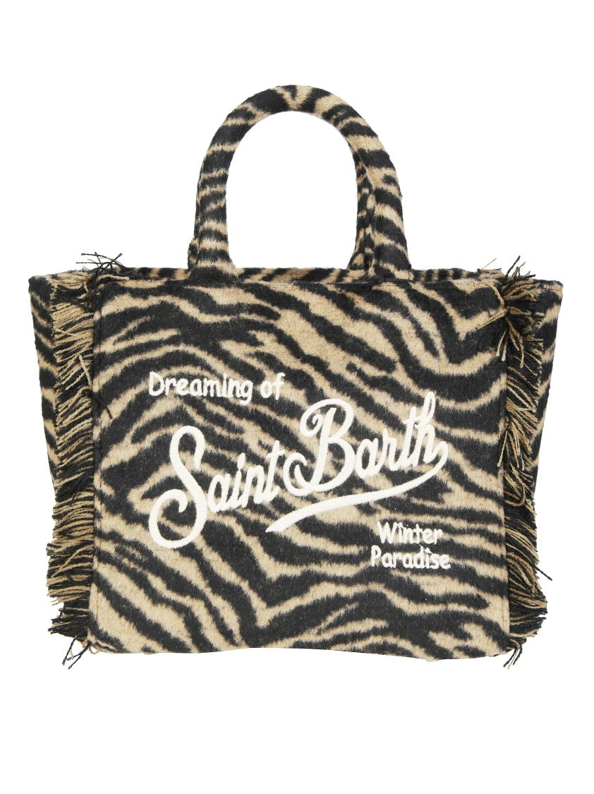 Mc2 Saint Barth Vanity Mini Felt Zebra Handbag