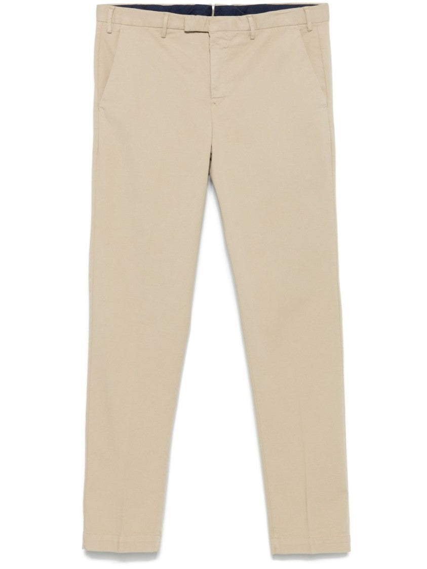Pt Torino Beige Tailored Trousers With Hidden Closure