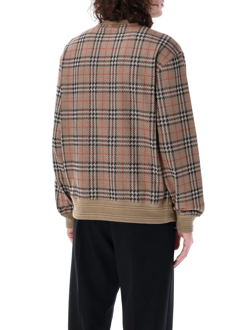 Burberry Checkered Pattern Pullover With Ribbed Details