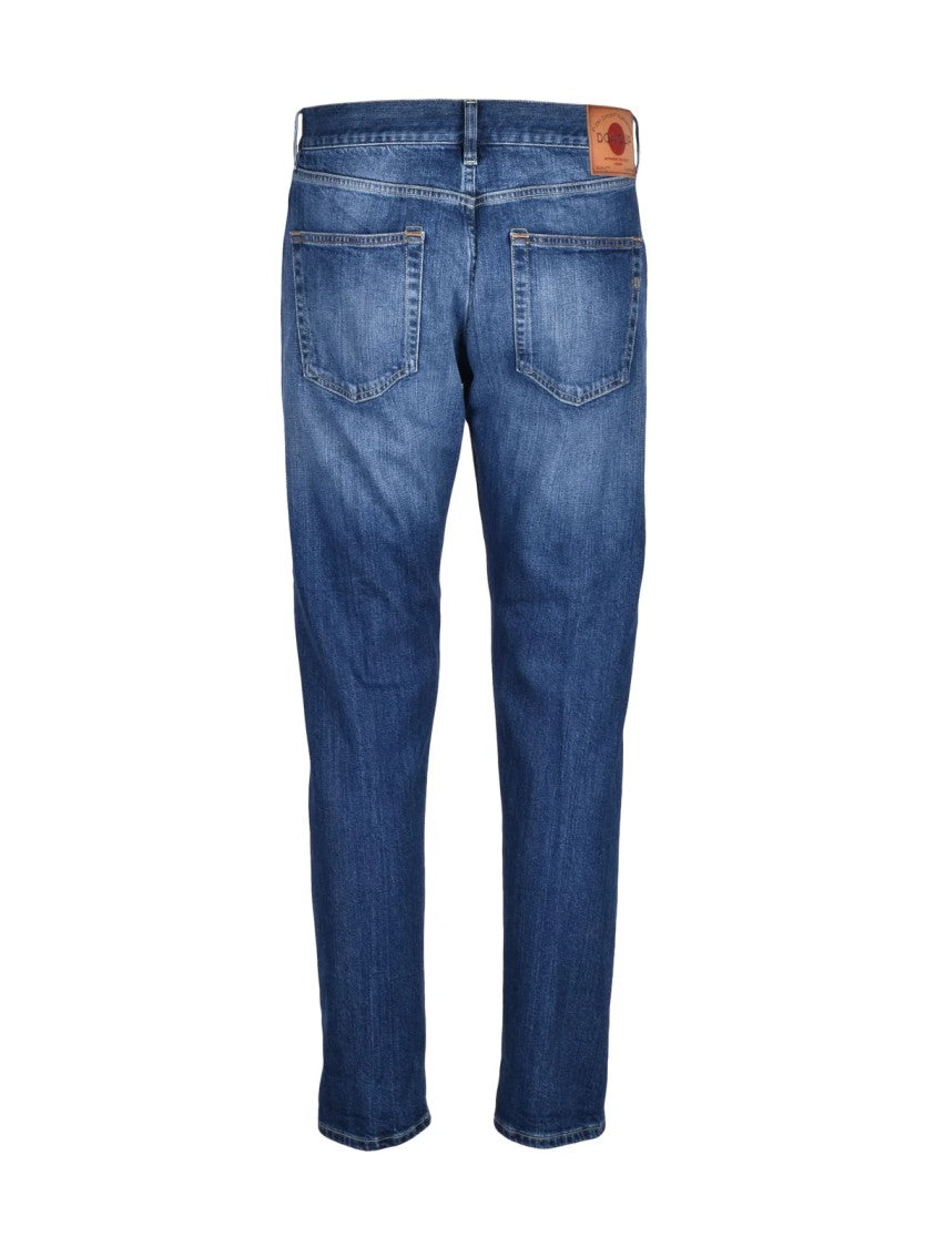 Dondup Blue Icon Regular Fit Cotton Polyurethane Jeans