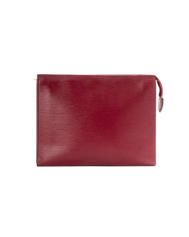 Louis Vuitton Mm Voyage Pouch In Fuchsia Epi Leather