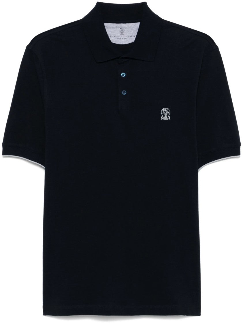 Brunello Cucinelli Short-Sleeve Traditional Collar Cotton Polo