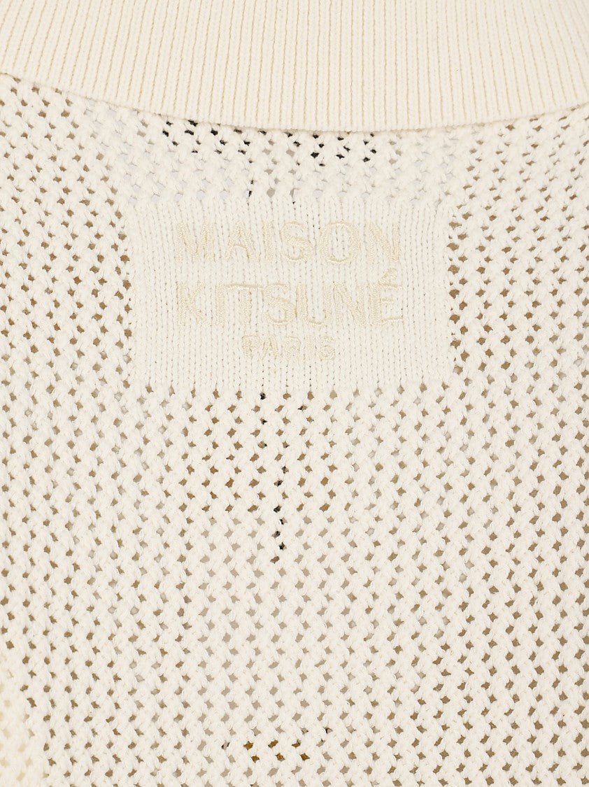 Maison Kitsuné Openwork Design Short Sleeve Cardigan
