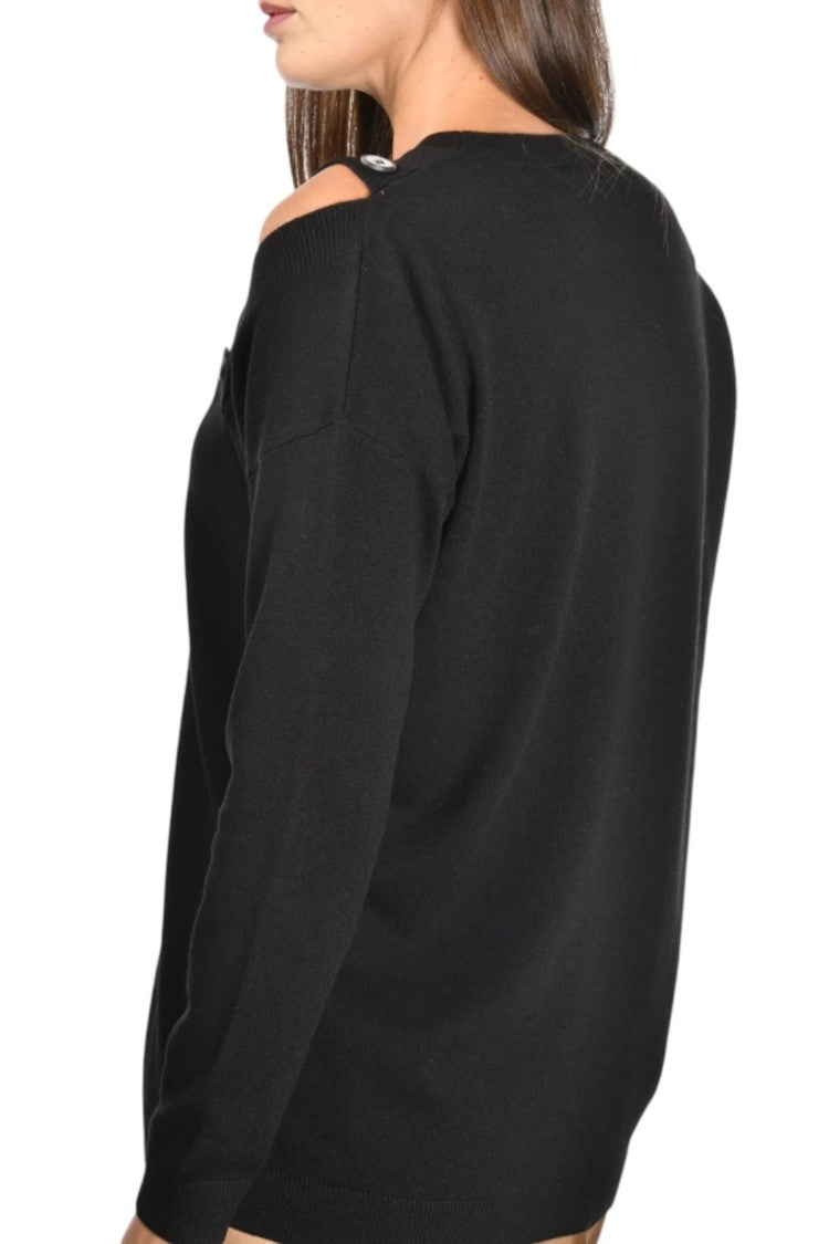 Paolo Fiorillo Capri Black Crew Neck Sweater