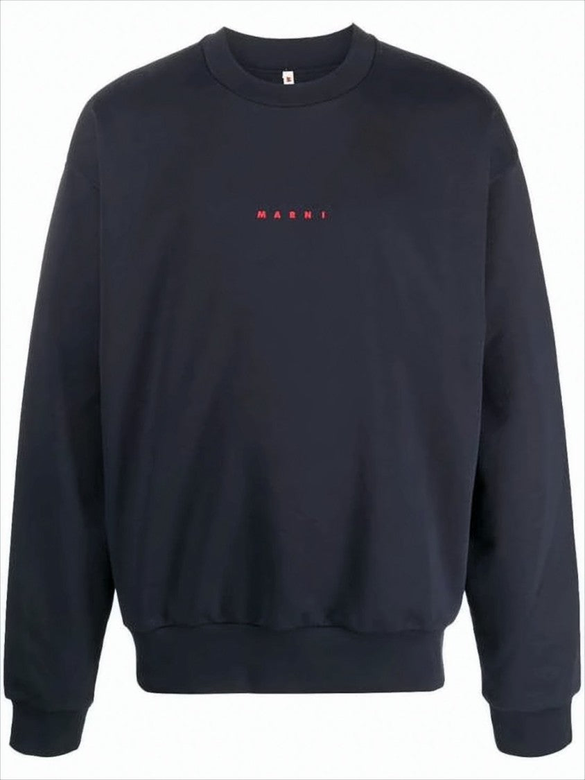 Marni Relaxed-Fit Black Long-Sleeve Sweatshirt With Embroidered Logo