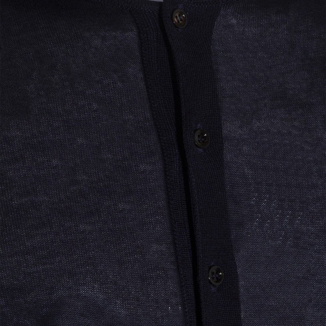 Seven Gauge Lightweight Navy Blue Sweater With Button Placket