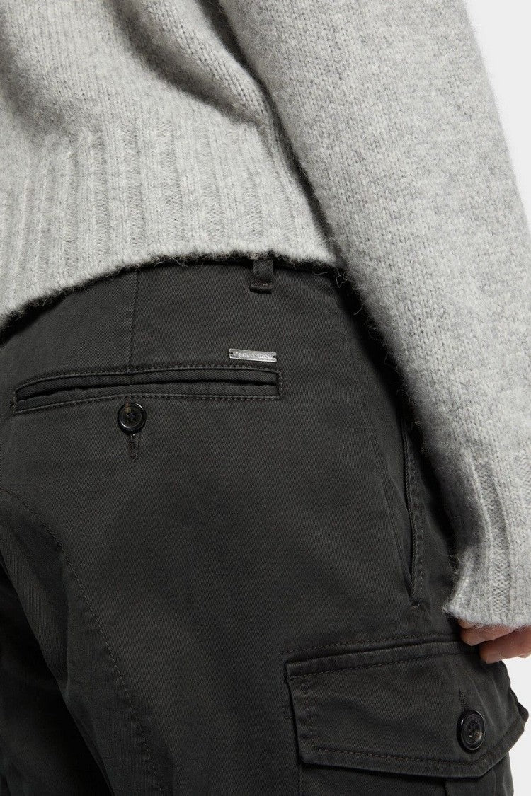 Dsquared2 Black Flap Cargo Pocket Tapered Cotton Cargo Pants