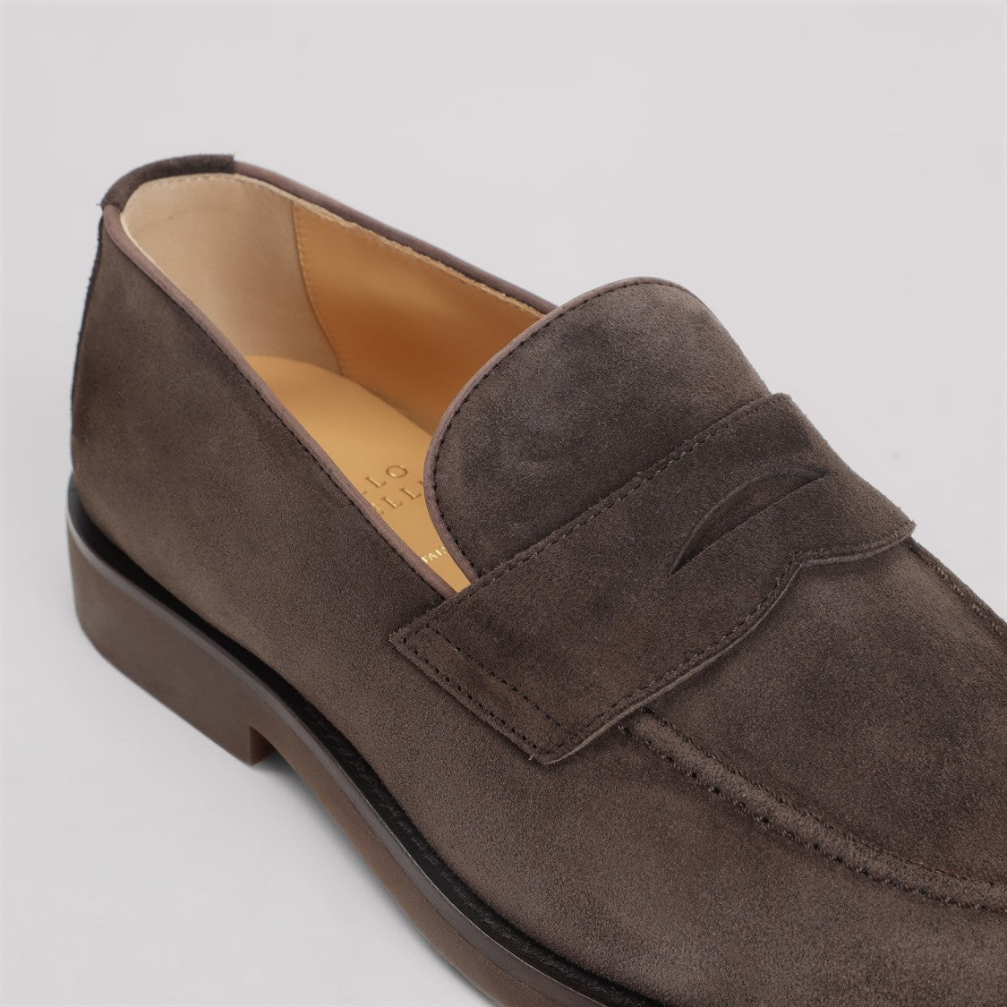 Brunello Cucinelli Brown Suede Leather Loafers
