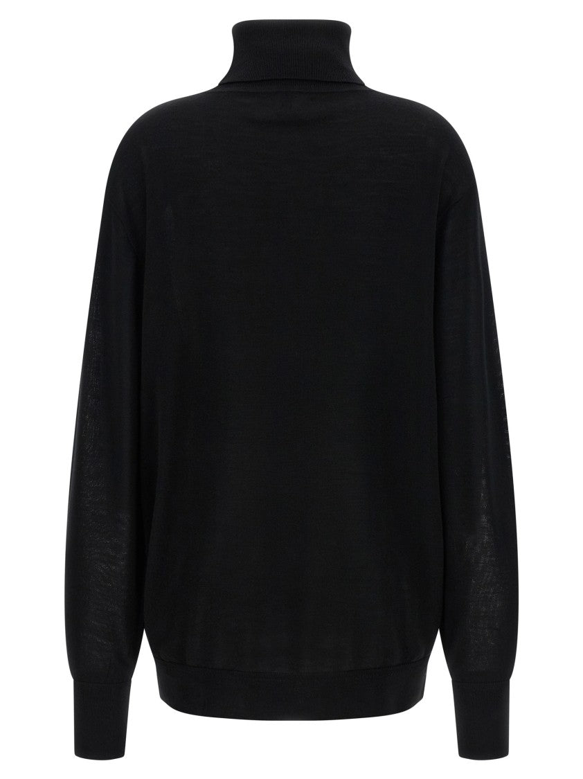 Totême Fine Merino Wool Turtleneck Sweater With Dropped Shoulders