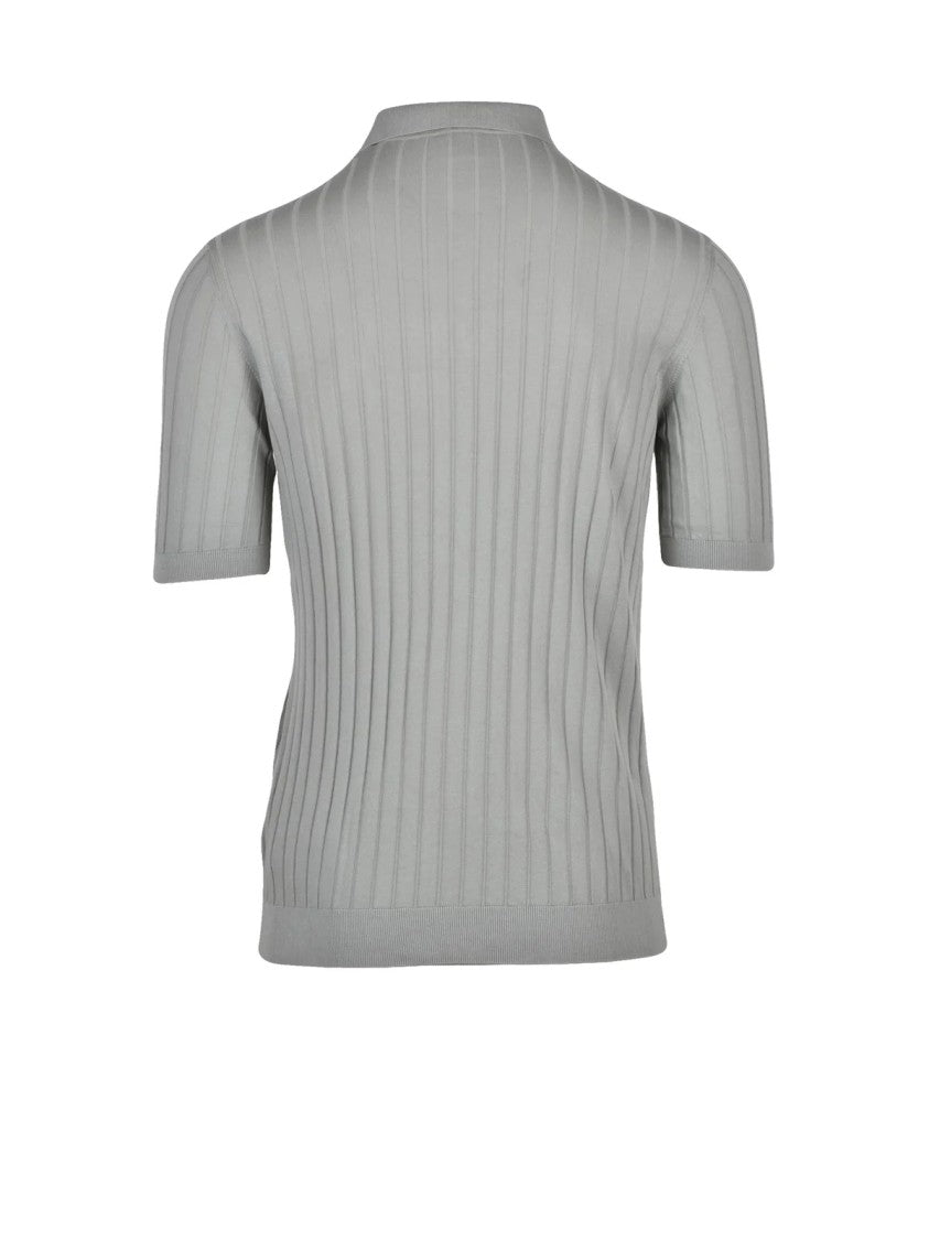 Eleventy Knit Polo Shirt - Sage Green