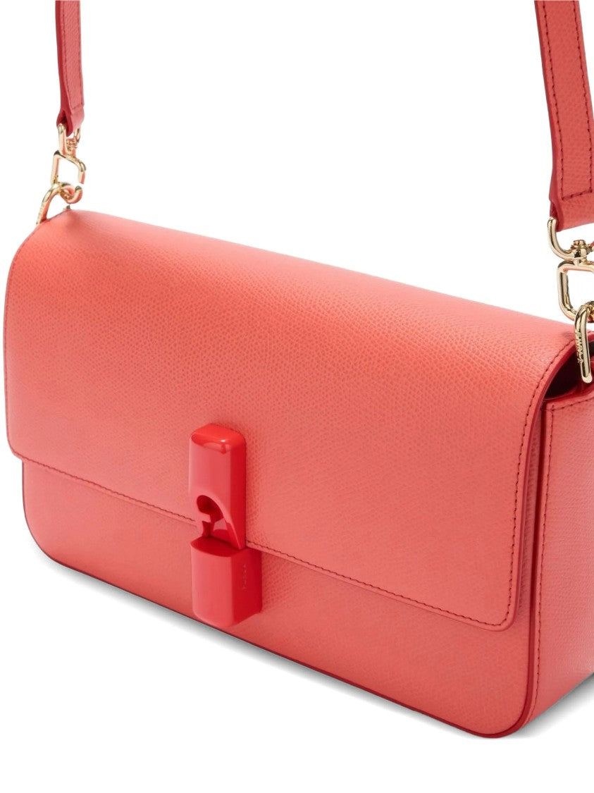 Furla Iride S Rectangular Orange Leather Shoulder Bag