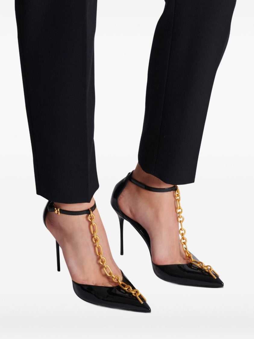 Balmain Black Silk And Nylon Pointed Pumps