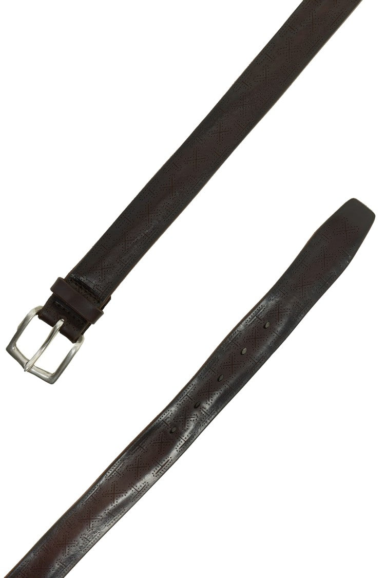 Orciani Laser-Cut Leather Casual Belt