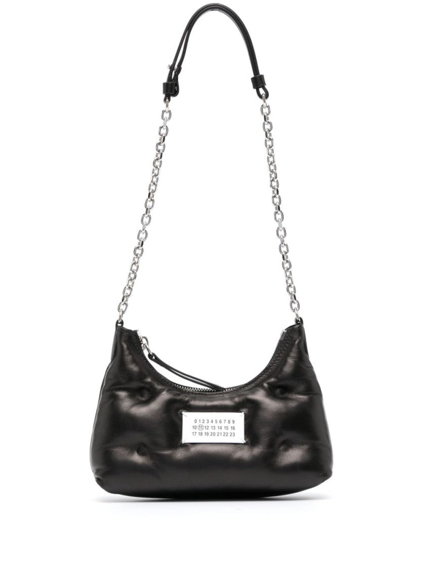 Maison Margiela Contemporary Black Bag With Puffy Silhouette And Chain Strap