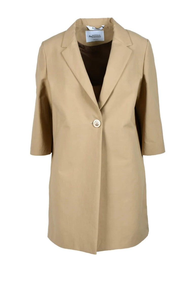 Bottega Martinese Tailored Beige Short Coat