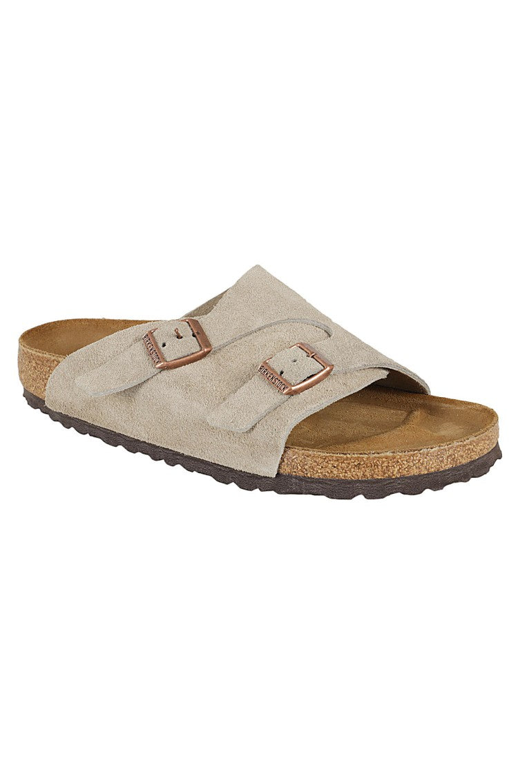 Birkenstock Taupe Zurich Suede Slip-On Sandals