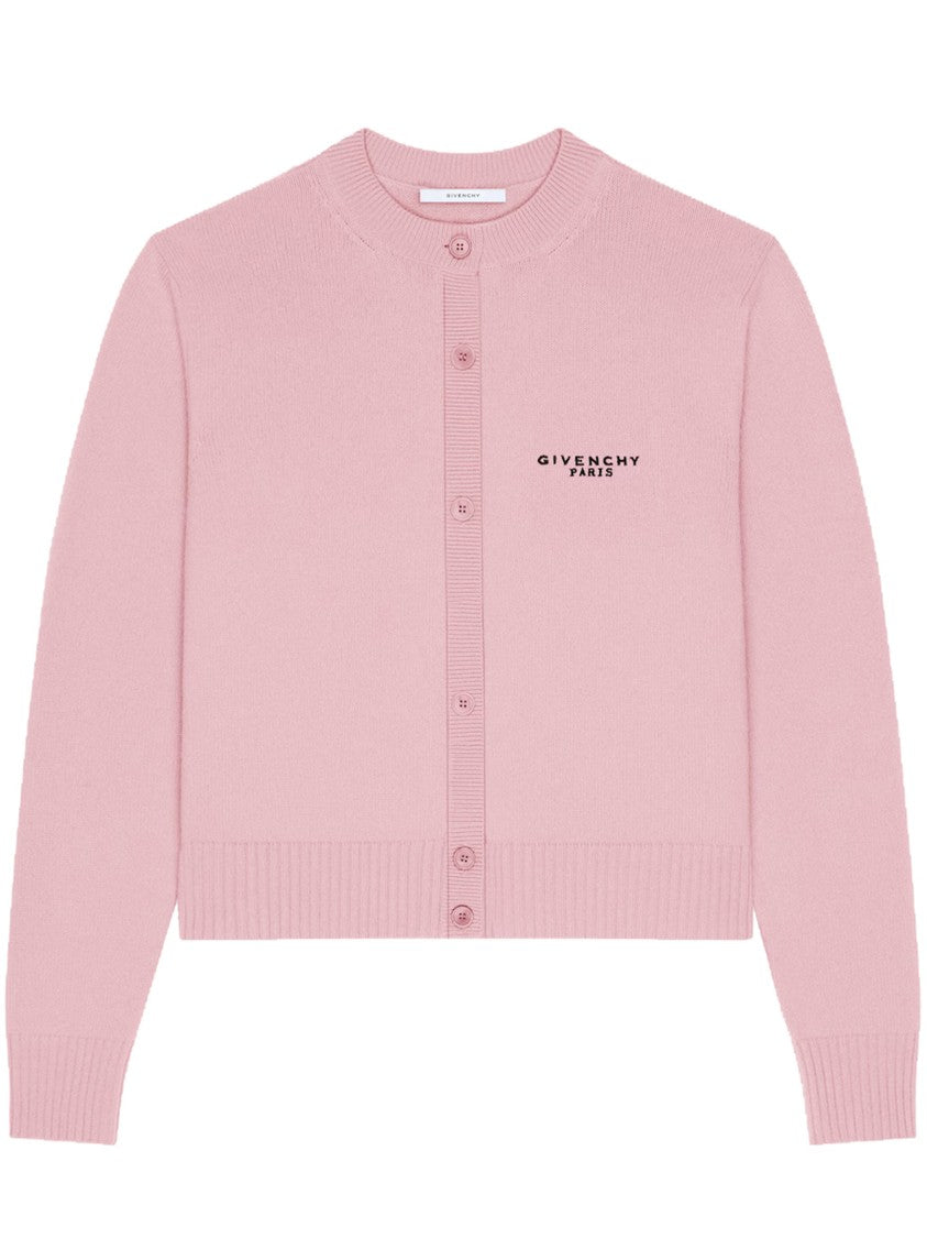 Givenchy Short Crew Neck Cropped Grey Cardigan