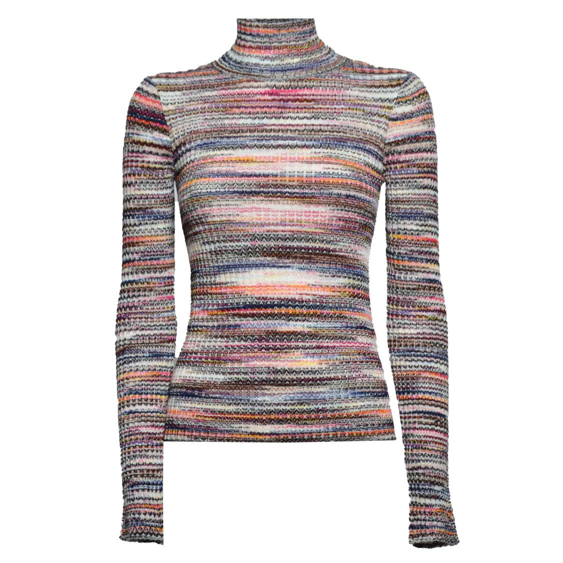 Missoni Multicolor Ribbed Wool And Viscose Turtleneck